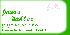 janos mahler business card