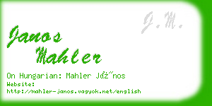 janos mahler business card